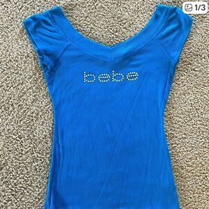 Bebe Vivid Blue Short Sleeve Top